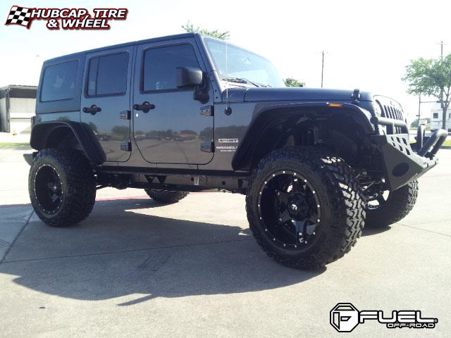 vehicle gallery/jeep wrangler fuel driller d256 0X0  Black & Milled wheels and rims